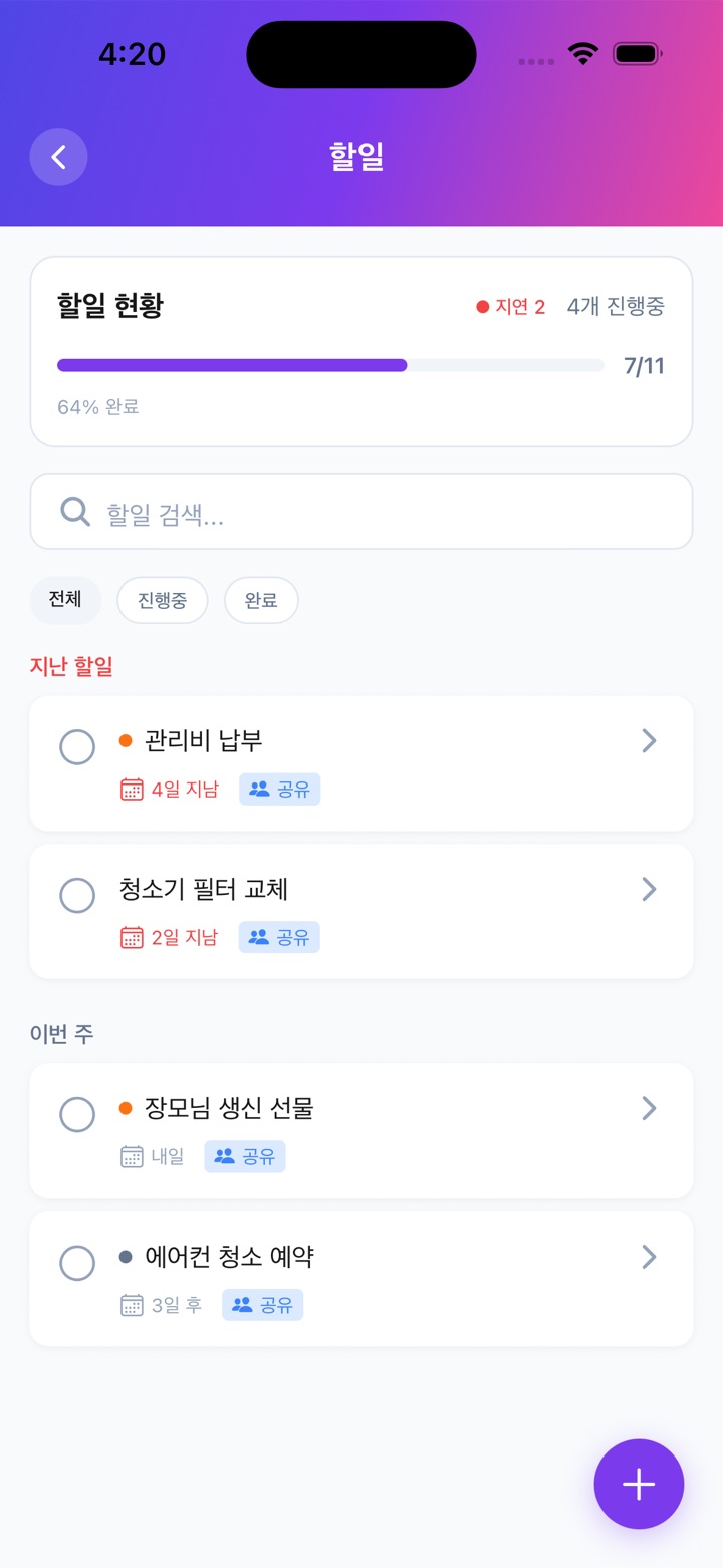 Homelog screen